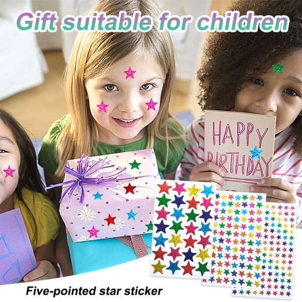 Reward Star Stickers Folie Star Stickers Etiketter för hem, skola, bar,  gör-det-själv och kontorsdekoration, 4 ark 43ad, Style 1